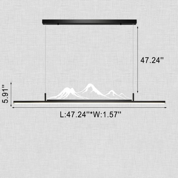 Chinese Style Retro Long Strip Mountain Peak Design Decorative LED Chandelier - Image 5