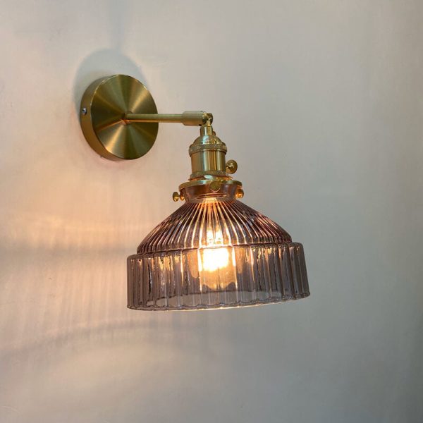Nordic Dome Glass Shade Brass 1-Light Wall Sconce Lamp - Image 13