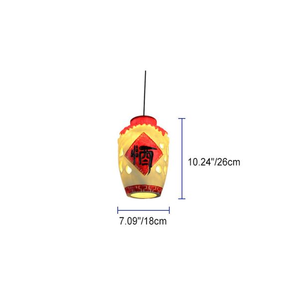 Contemporary Creative Resin Wine Barrel Design 1-Light Pendant Light For Dining Room - Image 5