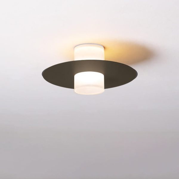 Modern Minimalist Cylindrical Disc Iron Acrylic LED Semi-Flush Mount Ceiling Light - Image 3