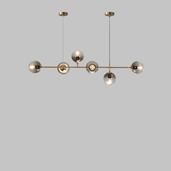 Modern Minimalist Long Glass Round Globe Island Light 6-Light Chandelier - Image 26