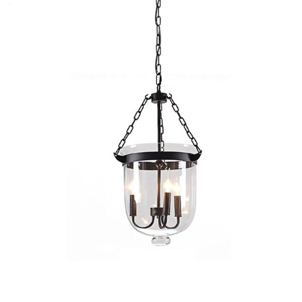 Traditional Rustic Round Glass Bucket Iron Candelabra 3-Light Chandelier For Living Room - Image 25
