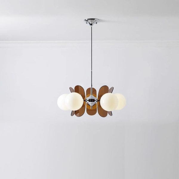 Modern Mid-Century Acrylic Magic Bean Glass Shade 3/5/6/8-Light Chandelier For Living Room - Image 19