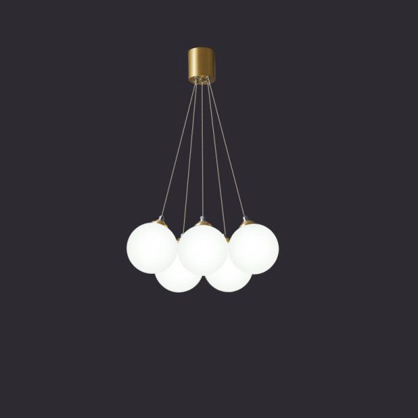 Nordic Light Luxury Glass Balloon Brass 4/5/7 Light Chandelier - Image 10