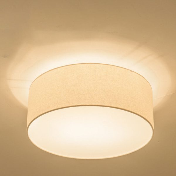 Nordic Minimalist Round Drum Fabric 3/5 Light Flush Mount Ceiling Light - Image 12