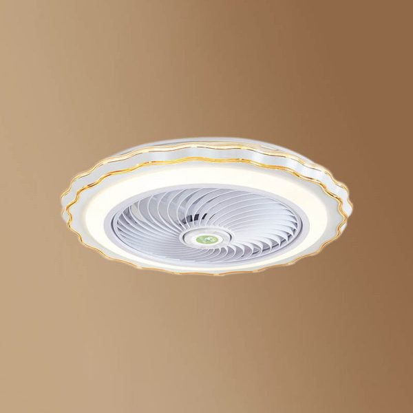 Modern Creative Round Flower LED Flush Mount Ceiling Fan Light - Image 3