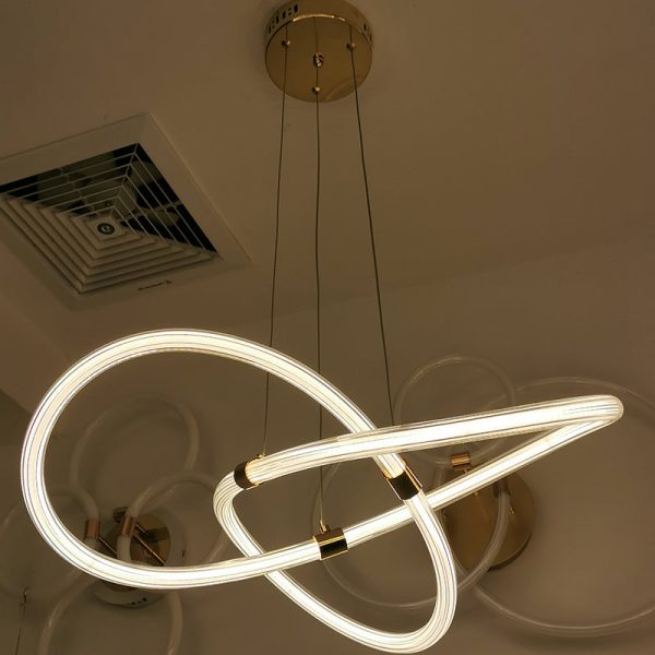 Nordic Creative Acrylic Bending Tube Island Light LED Chandelier - Image 2