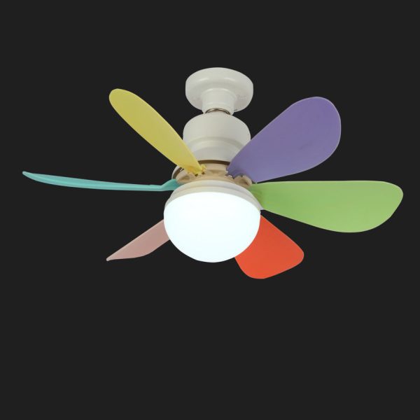 Contemporary Creative PC ABS Nylon Acrylic Flower LED Semi-Flush Mount Ceiling Fan Light For Living Room - Image 5