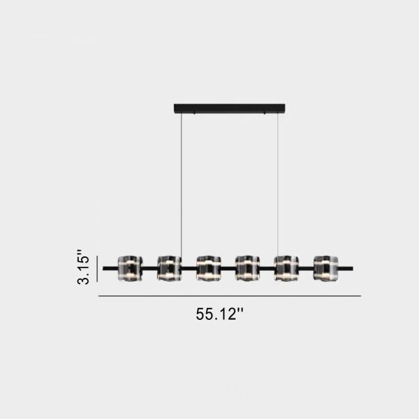 Modern Minimalist Glass Cylindrical Shade Bar LED Chandelier - Image 9