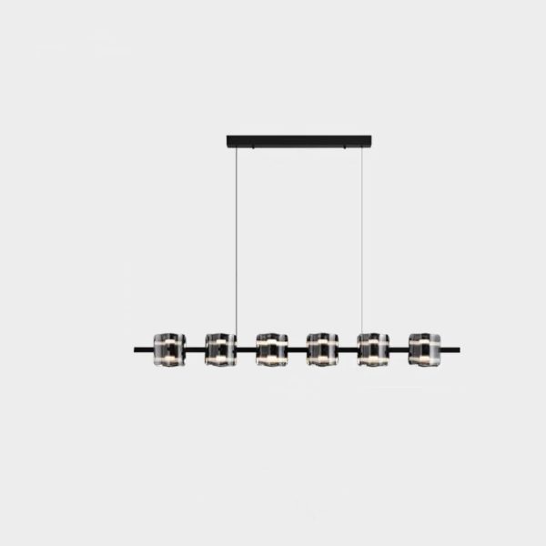 Modern Minimalist Glass Cylindrical Shade Bar LED Chandelier - Image 8