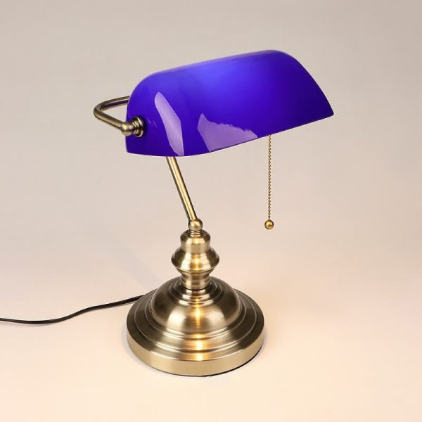 Retro Colored Glass Metal Base 1-Light Zipper Table Lamp - Image 2