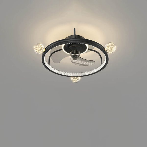 Modern Light Luxury Circle Full Star Design LED Flush Mount Ceiling Fan Light - Image 4