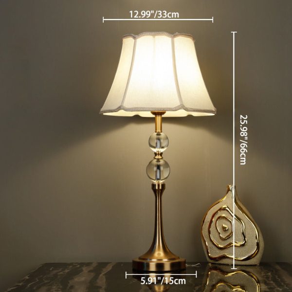 Modern Minimalist Column Crystal Iron Fabric 1-Light Table Lamp For Living Room - Image 11