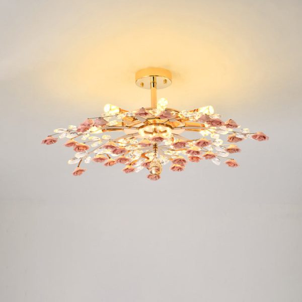 Modern Luxury Rose Iron Ceramic Crystal 6/7/8 Light Chandelier - Image 17