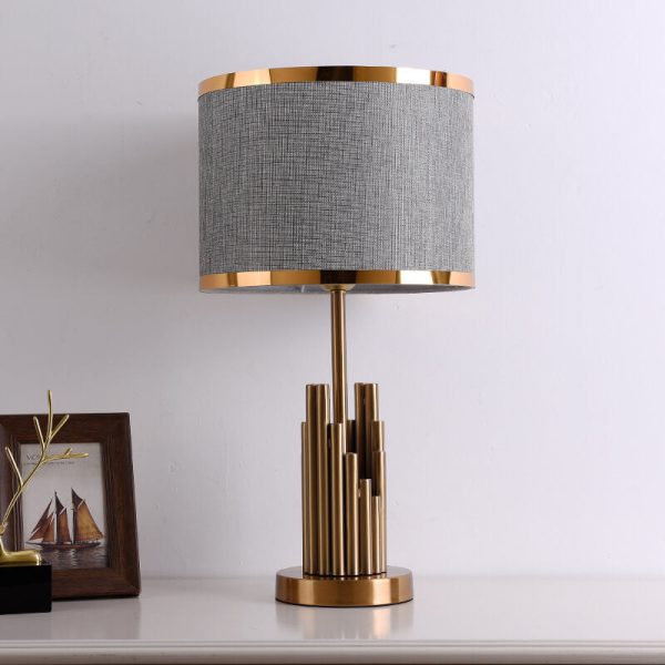 Modern Fabric Light Luxury Simple Cylindrical Design 1-Light Table Lamp - Image 12