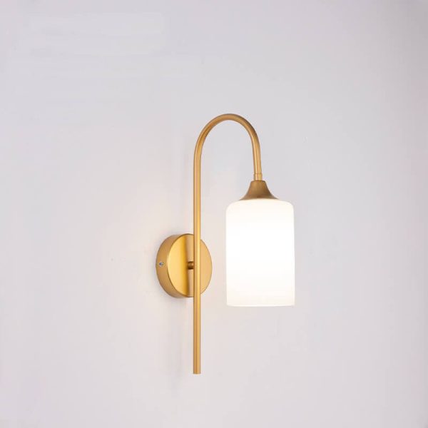 Modern Minimalist Glass Cylindrical Shade Bending Arm 1-Light Wall Sconce Lamp - Image 12