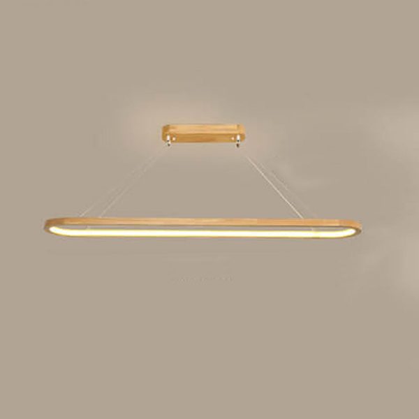 Modern Chinese Solid Wood Round Ring Frame Island Light LED Chandelier - Image 5