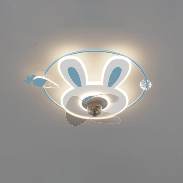 Cartoon Creative Bunny Carrot LED Flush Mount Ceiling Fan Light - Image 6