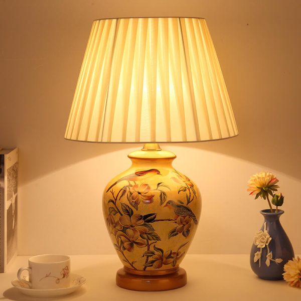 Modern Creative Warm Ceramic Cylindrical 1-Light Table Lamp - Image 2