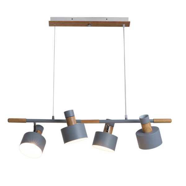 Nordic Minimalist Solid Macaron Color Wood Iron 4-Light Island Light Chandelier - Image 11