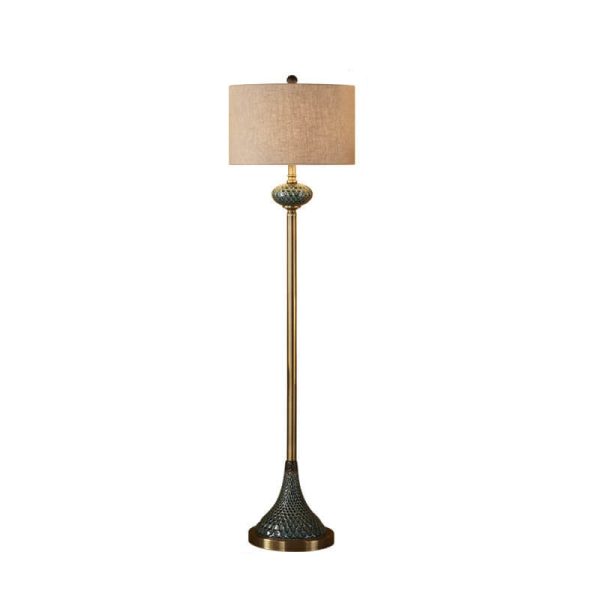 European Light Luxury With Plate Ceramic Hardware Fabric 1-Light Standing Floor Lamp - Image 7
