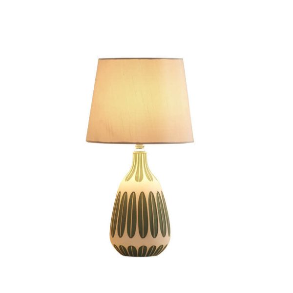 Nordic Vertical Pattern Ceramic Fabric 1-Light Table Lamp - Image 4