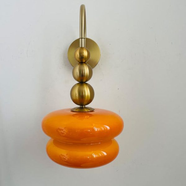 Macaron Cream Gourd Design Glass Shade 1-Light Wall Sconce Lamp - Image 9