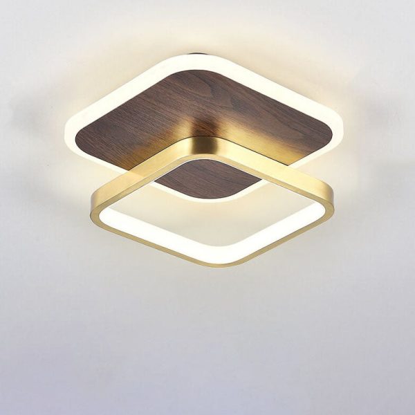 Modern Minimalist Aluminum Circular Square LED Semi-Flush Mount Ceiling Light - Image 9