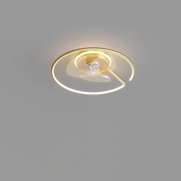 Minimalist Light Luxury Round Ring LED Invisible Flush Mount Ceiling Fan Light - Image 8