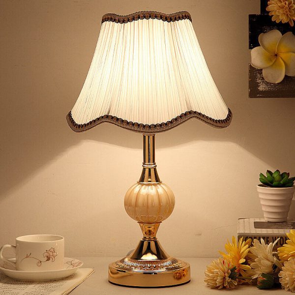 Nordic Vintage Floral Glass Fabric 1-Light Table Lamp - Image 29