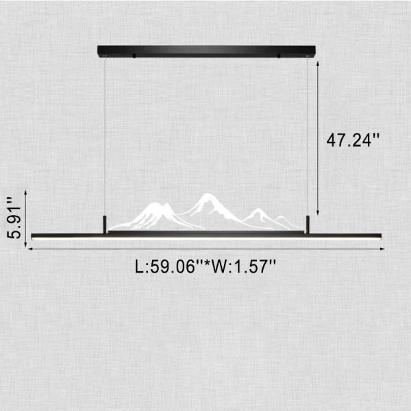 Chinese Style Retro Long Strip Mountain Peak Design Decorative LED Chandelier - Image 7