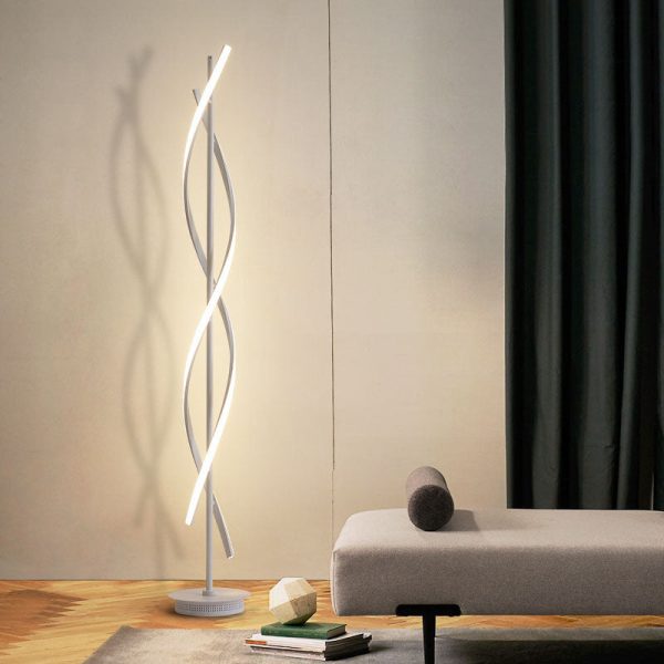 Minimalist 1-Light Spiral LED Standing Floor Lamps - Image 2