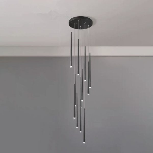 Modern Minimalist Tapered Tube Iron Acrylic LED Island Light Chandelier - Image 16