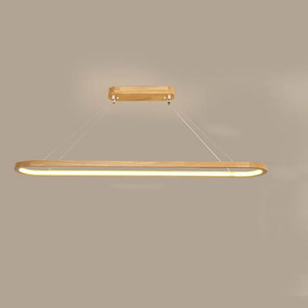 Modern Chinese Solid Wood Round Ring Frame Island Light LED Chandelier - Image 7