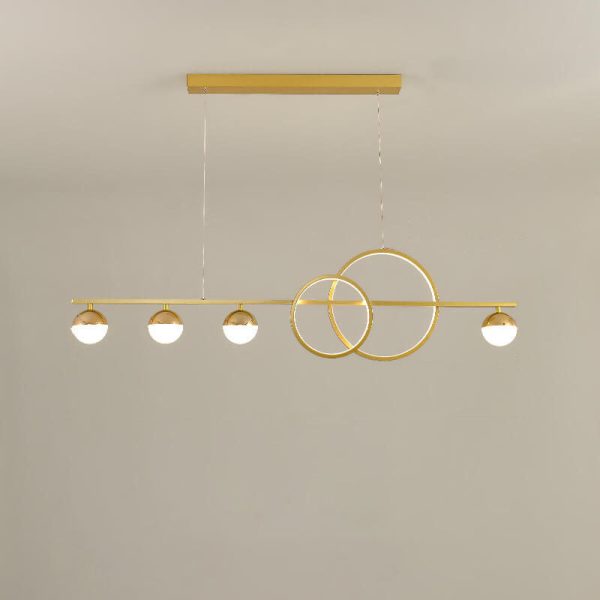 Modern Luxury Long Strip Round Globe Design LED Island Light Chandelier - Image 5