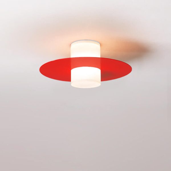 Modern Minimalist Cylindrical Disc Iron Acrylic LED Semi-Flush Mount Ceiling Light - Image 4
