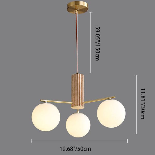 Modern Creative Minimalist Copper Glass Sphere 3/5-Light Chandelier - Image 4