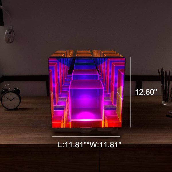 Modern Acrylic RGB Line Rubik's Cube LED Table Lamp - Image 8