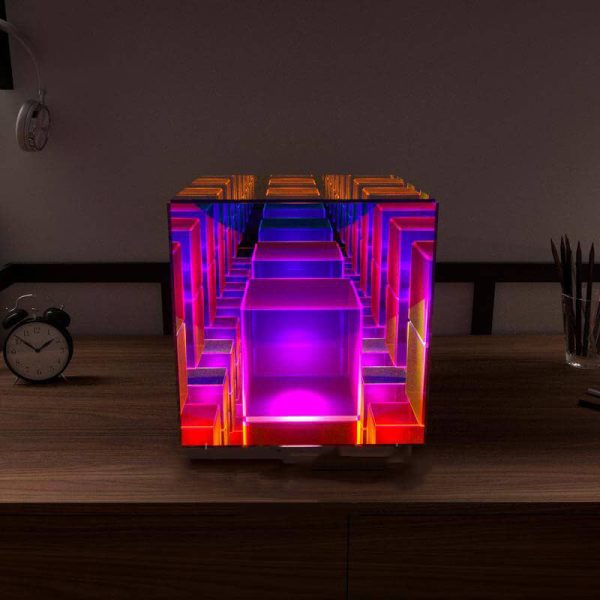 Modern Acrylic RGB Line Rubik's Cube LED Table Lamp - Image 7