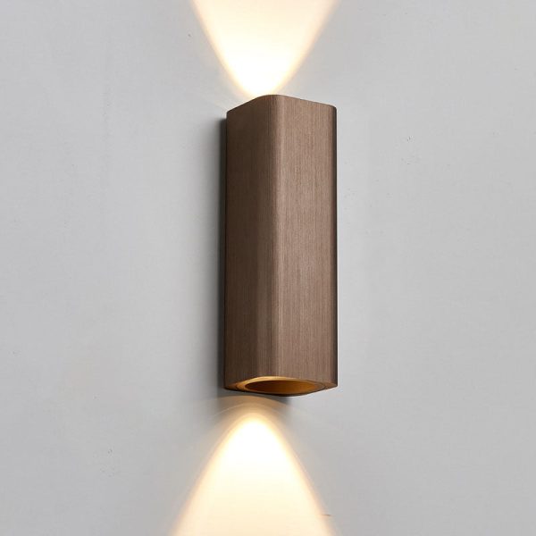 Nordic Minimalist Brushed Aluminum Rectangular Column LED Wall Sconce Lamp - Image 6