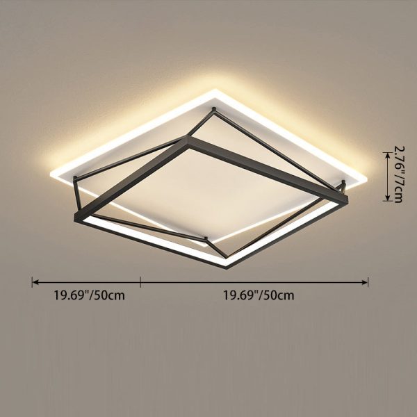Nordic Minimalist Geometric Art LED Flush Mount Ceiling Light - Image 4