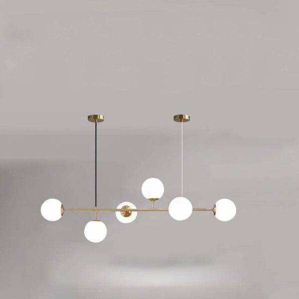 Nordic Minimalist Colorful Orb Hardware Glass 6-Light Island Light Chandelier - Image 14