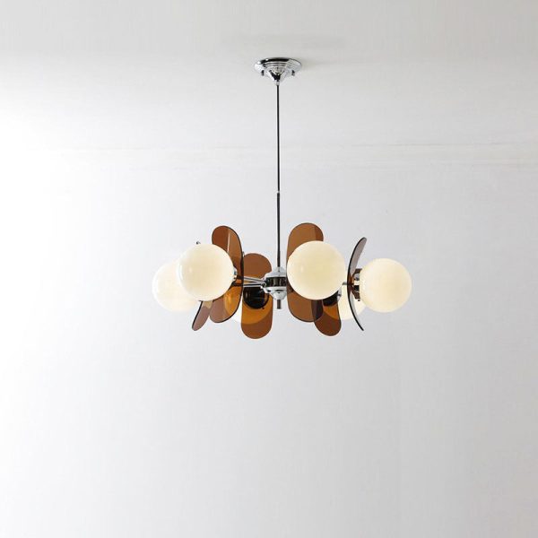Modern Mid-Century Acrylic Magic Bean Glass Shade 3/5/6/8-Light Chandelier For Living Room - Image 21
