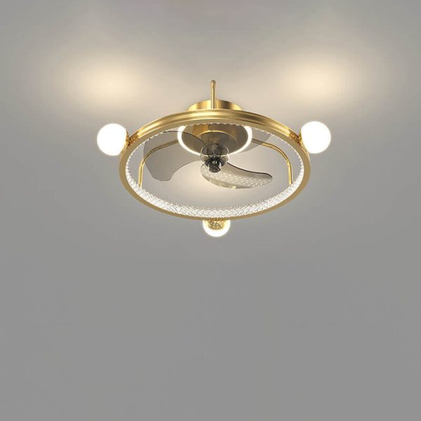 Modern Light Luxury Circle Full Star Design LED Flush Mount Ceiling Fan Light - Image 3