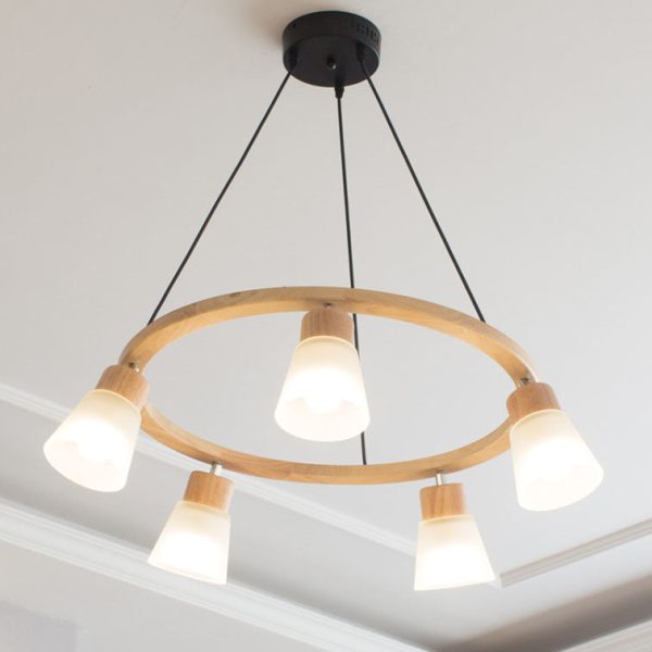 Nordic Minimalist Solid Wood Bird 3/5-Light Chandelier - Image 3
