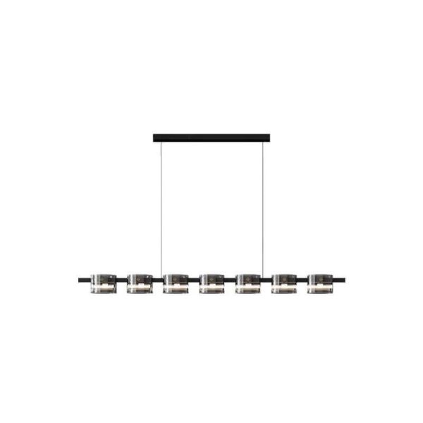 Modern Minimalist Glass Cylindrical Shade Bar LED Chandelier - Image 16