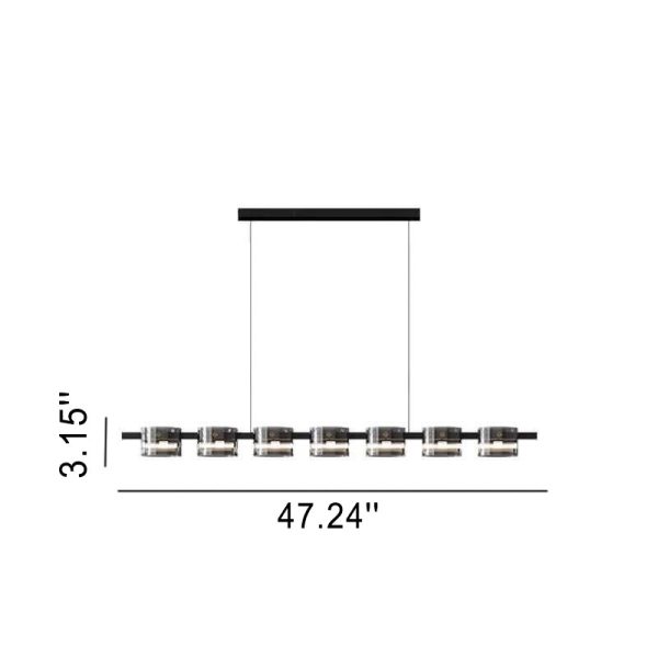 Modern Minimalist Glass Cylindrical Shade Bar LED Chandelier - Image 15