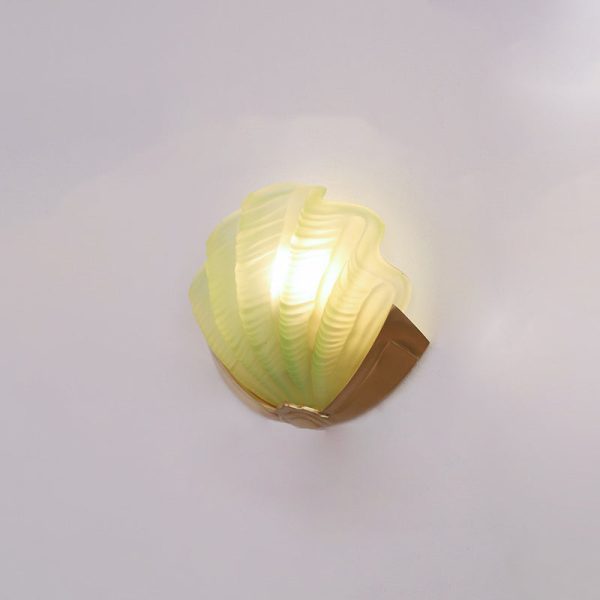 Modern Art Deco Shell Brass Glass 1-Light Wall Sconce Lamp For Living Room - Image 21