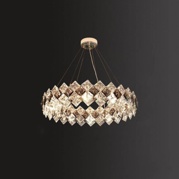 Contemporary Luxury Crystal Diamond Circle Plated Hardware 5/6/7/8/10/14 Light Chandelier For Living Room - Image 19