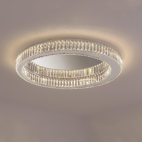 Modern Round Flush Mount Lighting Crystal LED Ceiling Light - Image 5